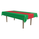 Red and Green Plastic Tablecover