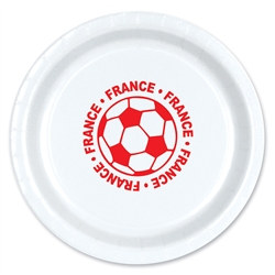 France Soccer Plates (8/Pkg)