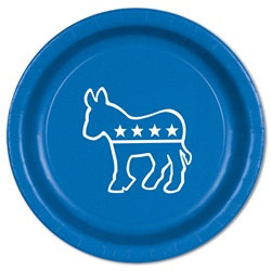 Blue Democratic Plates (8/pkg)