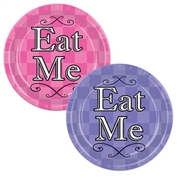 Enjoy some delicious food off one of these Alice in Wonderland Plates. Each plate measures seven inches and says "Eat Me" in the middle. The package comes with eight colorful plates.