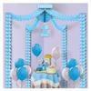 1st Birthday Party Canopy - Blue provides a blue accent  for the gift or cake table at any little boy's first birthday celebration. Fully assembled, simply open and hang. Covers up to a 20 square ft area. Light blue garlands attached to 1st birthday signs