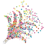 The Push Up Confetti Poppers - Multi-color are filled with multi-color tissue confetti. Contains approx. 0.40 ounces per popper. Contains 8 per package. Point away from the face and other people.