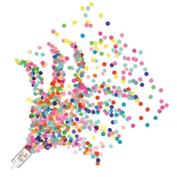 The Push Up Confetti Poppers - Multi-color are filled with multi-color tissue confetti. Contains approx. 0.40 ounces per popper. Contains 8 per package. Point away from the face and other people.