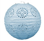Lace Paper Lanterns - light blue