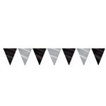 Black & Silver Pennant Banner