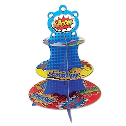 There's no better way to properly arrange the sweet treats than by using this Hero Cupcake Stand. The fun, colorful stand measures in at 16 inches tall and has three levels where you can arrange cupcakes, brownies, etc. Comes one stand per package.