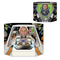 Pilot your own space shuttle or an alien aircraft with this photo prop. Just place your face in the perforated area and snap a picture!