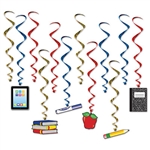 Looking for an inexpensive way to add color, motion and interest to your classroom?  Hang these School Days Whirls to brighten up the classroom.  Each package comes with 12 whirls, six are 17.5 inches long, six are 33.75 inches long with danglers.