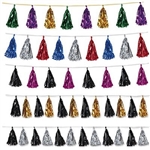 Add some color and shine to your party with our Metallic Tassel Garland. We have plenty of colors to choose from, so make sure you take a look at each and every one before making your decision. Measures 8 feet in length. Comes one garland per package