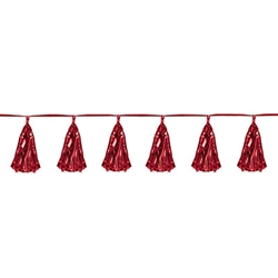 Red Metallic Tassel Garland