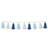 Metallic & Tissue Tassel Garland (Blue)