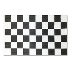 Wave on the drivers at your next race day party with this Checkered flag. Made from polyester material, this flag measures three feet by five feet and features two grommets so it can be easily be hung on a pole. Contains one flag per package.