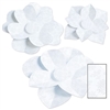 The Paper Flowers add elegance to whatever theme party or occasion you are celebrating! Made of white cardstock with a subtle intricate design. Printed 2 sides. Contains 3 per package. 1 measures 10 inches, 1 measures 12 inches, and 1 measures 17 ¼ inches