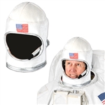Pretend you're headed to space when you wear this adult size plush astronaut hat. Made of a velour-like fabric, this costume hat is shaped just like a real astronaut helmet, but with an open face and a fake fabric microphone. Not eligible for returns.