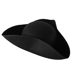 Add some elegance and class to your outfit with this Felt Tricorn Hat. There are three points where you can velcro the outer flap to give it a tighter look, if you so desire. Sold one per package.