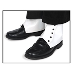 These White Spats are a classic footwear accessory that you can use to cover and protect your instep and ankle. Just wear like any normal spatterdashes and clasp the metal snaps.