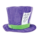 This plush Mad Hatter Hat is made of a soft purple and green material and this hat is extremely comfortable to wear.
