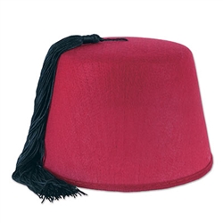 Add color and a touch of the exotic to your outfit for your upcoming party with this Felt Fez Hat. The hat is red and made of felt, but an attached black tassel gives it that elegance everyone will admire. Comes one hat per package.