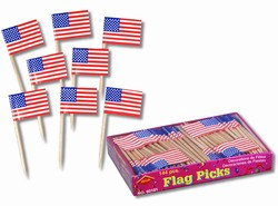 U.S. Flag Picks, 2.5 inches (144/box)