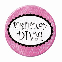 Birthday Diva Party Button