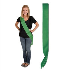 Green Satin Sash