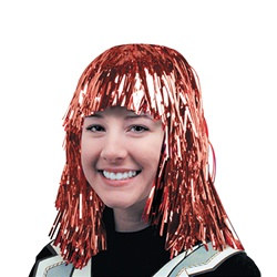 Red Gleam 'N Wear Metallic Party Wig