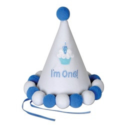 Blue Baby's 1st Birthday Cone Hat