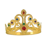 Gold Plastic Jeweled Queen's Tiara