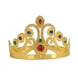 Gold Plastic Jeweled Queen's Tiara