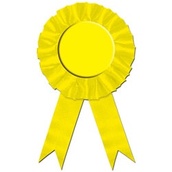Yellow Rosette Award Ribbon