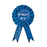 Blue Birthday Boy Rosette Award Ribbon