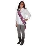 Zebra Print Bachelorette Satin Sash