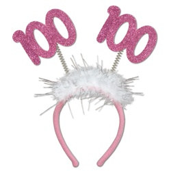 Number 100 Glittered Boppers with Marabou