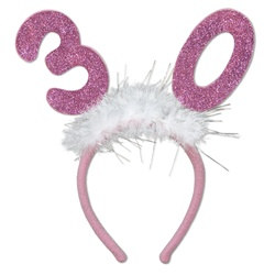 Number 30 Glittered Boppers with Marabou