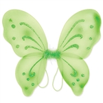 These light green Nylon Fairy Wings will complete any fairy or butterfly costume out there. With glitter embellishments, these fun wings are sure to please anyone. More colors are available.