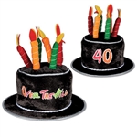 Plush 40 Over-The-Hill Birthday Cake Hat