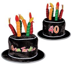 Plush 40 Over-The-Hill Birthday Cake Hat