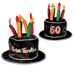 Plush 60 Over-The-Hill Birthday Cake Hat