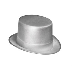 Silver Theatrical Top Hat