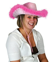 Pink Cowgirl Hat with Marabou