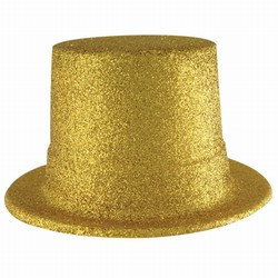 Gold Glittered Top Hat