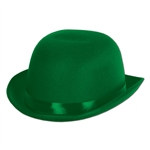 Green Satin Sleek Derby Hat