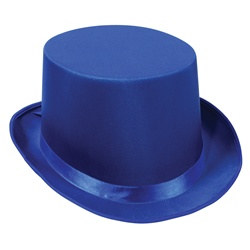 Blue Satin Deluxe Top Hat