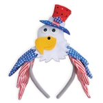 What better way to show your patriotic pride than wearing a Patriotic Eagle on your head?  These one size fits most headbands are great for parties, voter registrations, elections, and celebrations.