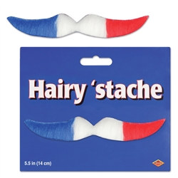 Red White and Blue Hairy Mustache
