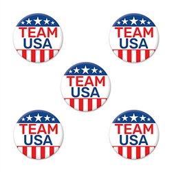 It's all about the Patriotic Pride, and what better way to wear your pride on your chest than these Team USA Party Buttons?  Each package comes with 5 2.25 inch metal buttons.  The buttons have standard safety pin closures. Intended for adults only.