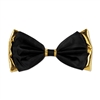 Black and Gold Fabric Bow Tie