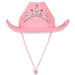 Pink Felt Cowgirl Hat w/Tiara