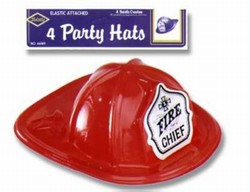 Miniature Plastic Fire Chief Hats, 6.5in (4/Pkg)