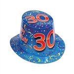Blue Happy 30 Birthday Hi-Hat (sold 25 per box)